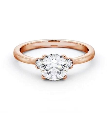 Round Diamond Traditional Engagement Ring 18K Rose Gold Solitaire ENRD187S_RG_THUMB1