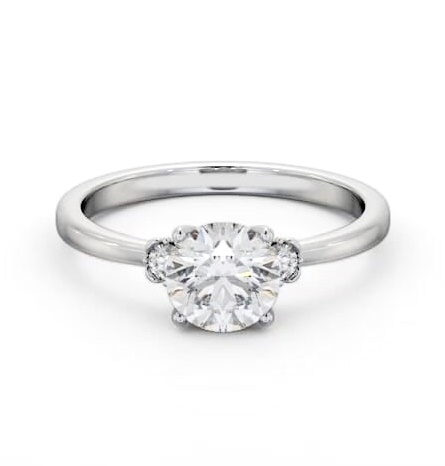 Round Diamond Traditional Engagement Ring Platinum Solitaire ENRD187S_WG_THUMB1