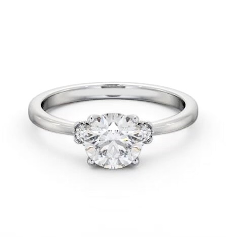 Round Diamond Traditional Engagement Ring 18K White Gold Solitaire ENRD187S_WG_THUMB2 