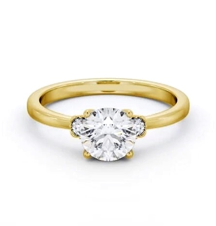 Round Diamond Traditional Engagement Ring 18K Yellow Gold Solitaire ENRD187S_YG_THUMB2 