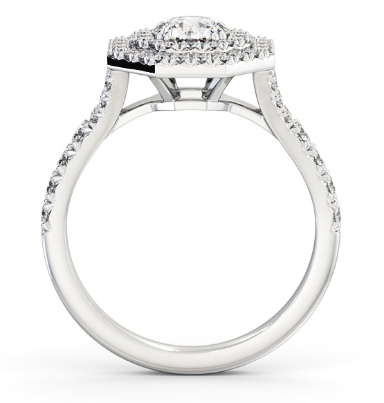 Double Halo Round Diamond Octagon Design Engagement Ring Platinum ENRD188_WG_THUMB1
