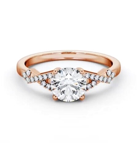 Round Diamond Contemporary Style Ring 18K Rose Gold Solitaire ENRD188S_RG_THUMB2 