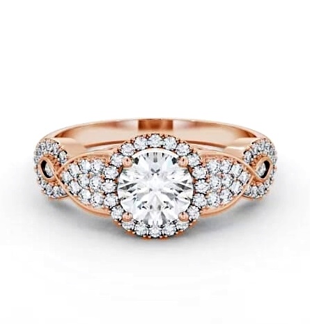 Halo Round Diamond Regal Design Engagement Ring 18K Rose Gold ENRD189_RG_THUMB1