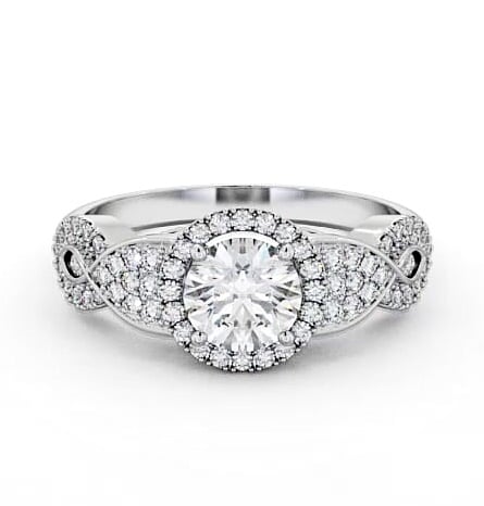 Halo Round Diamond Regal Design Engagement Ring 18K White Gold ENRD189_WG_THUMB1