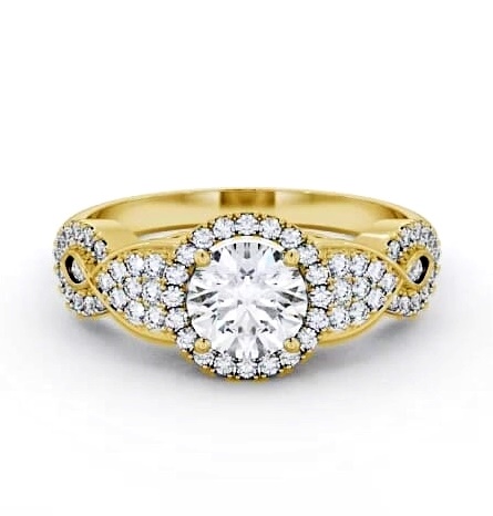 Halo Round Diamond Regal Design Engagement Ring 18K Yellow Gold ENRD189_YG_THUMB2 