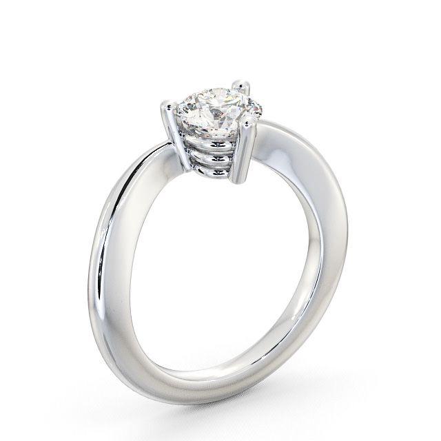 Round Diamond Engagement Ring Platinum Solitaire - Shira ENRD18_WG_HAND