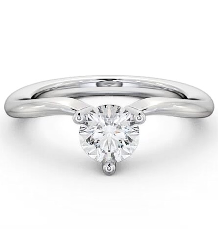 Round Diamond 3 Prong Engagement Ring Palladium Solitaire ENRD18_WG_THUMB1