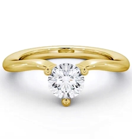 Round Diamond 3 Prong Engagement Ring 18K Yellow Gold Solitaire ENRD18_YG_THUMB1