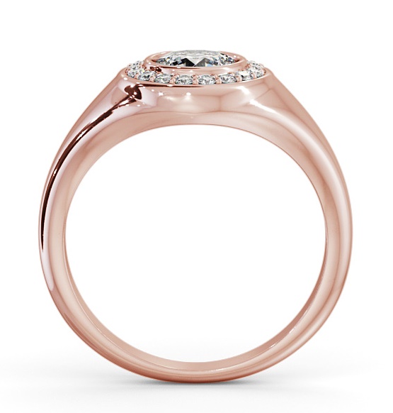 Halo Round Diamond Bezel with Channel Setting Engagement Ring 9K Rose Gold ENRD190_RG_THUMB1