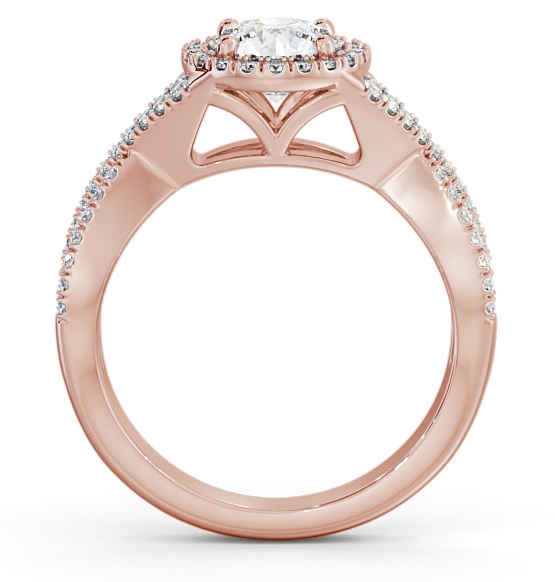 Halo Round Diamond Unique Design Engagement Ring 18K Rose Gold ENRD191_RG_THUMB1