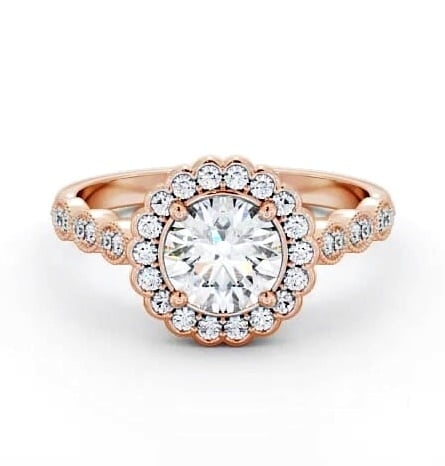 Halo Round Diamond High Setting Engagement Ring 9K Rose Gold ENRD192_RG_THUMB2 