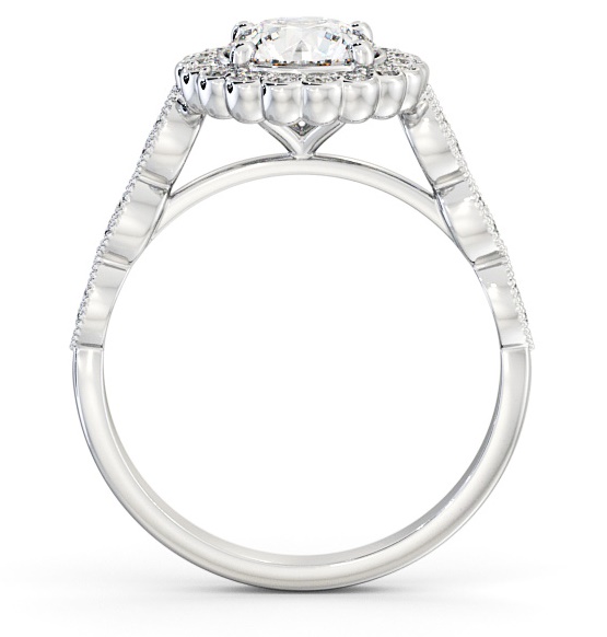 Halo Round Diamond High Setting Engagement Ring 9K White Gold ENRD192_WG_THUMB1 