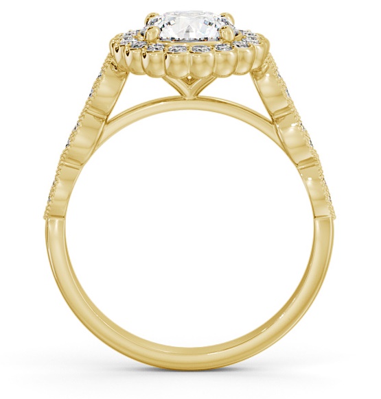 Halo Round Diamond High Setting Engagement Ring 9K Yellow Gold ENRD192_YG_THUMB1 