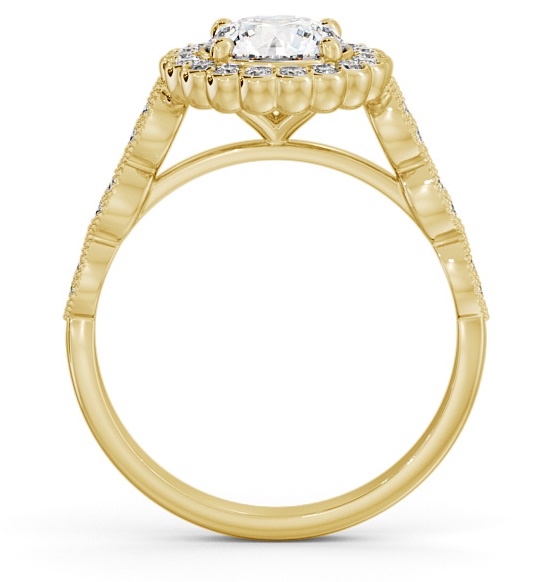 Halo Round Diamond High Setting Engagement Ring 18K Yellow Gold ENRD192_YG_THUMB1 