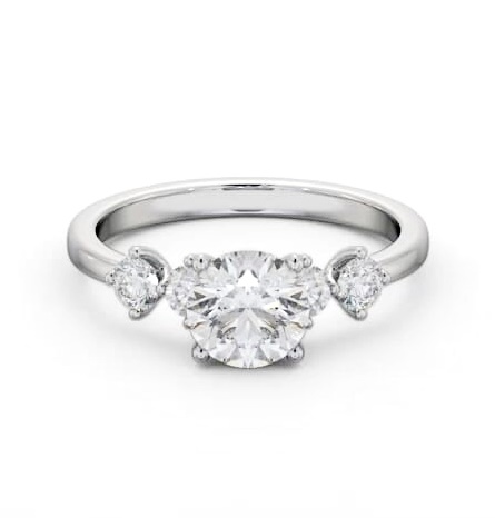 Round Diamond 4 Prong Engagement Ring Palladium Solitaire with Channel ENRD192S_WG_THUMB1