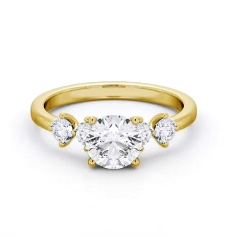 Round Diamond 4 Prong Engagement Ring 18K Yellow Gold Solitaire ENRD192S_YG_THUMB1