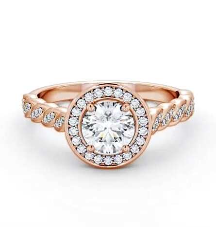 Halo Round Diamond Intricate Design Engagement Ring 18K Rose Gold ENRD194_RG_THUMB1