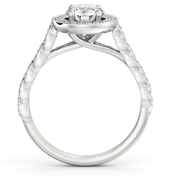 Halo Round Diamond Intricate Design Engagement Ring Platinum ENRD194_WG_THUMB1