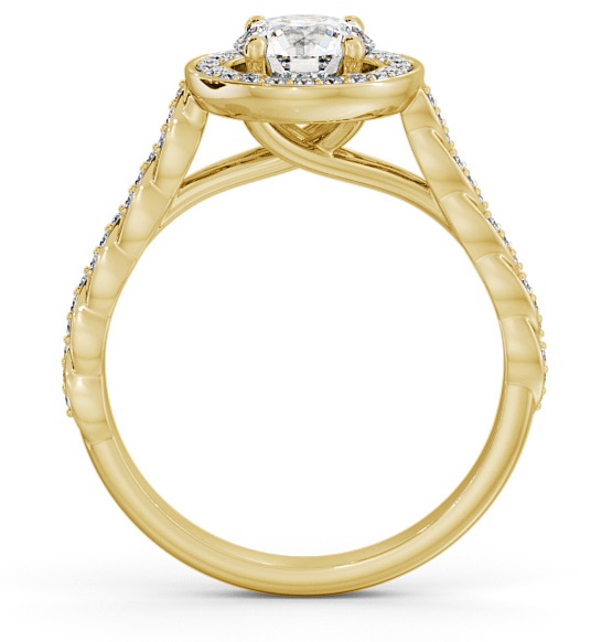 Halo Round Diamond Intricate Design Engagement Ring 9K Yellow Gold ENRD194_YG_THUMB1