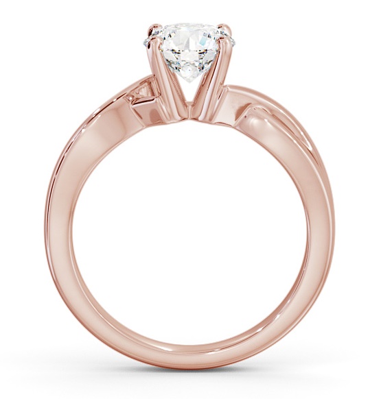 Round Diamond Contemporary Style Engagement Ring 18K Rose Gold Solitaire ENRD195_RG_THUMB1
