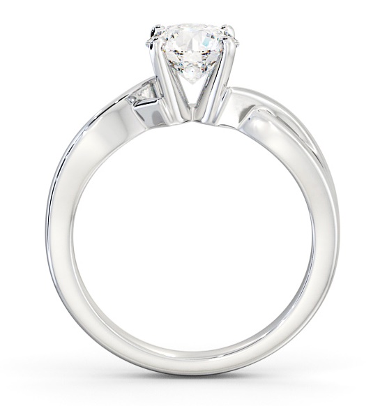 Round Diamond Contemporary Style Engagement Ring Platinum Solitaire ENRD195_WG_THUMB1