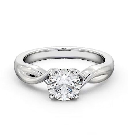 Round Diamond Contemporary Style Ring 18K White Gold Solitaire ENRD195_WG_THUMB1