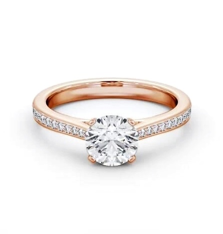 Round Diamond 4 Prong Engagement Ring 18K Rose Gold Solitaire ENRD195S_RG_THUMB2 
