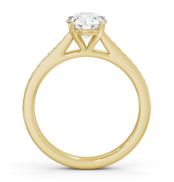 Round Diamond 4 Prong Engagement Ring 18K Yellow Gold Solitaire ENRD195S_YG_THUMB1 