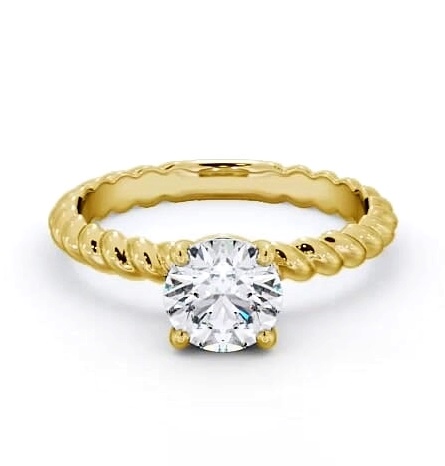 Round Diamond Rope Style Band Ring 18K Yellow Gold Solitaire ENRD198_YG_THUMB1