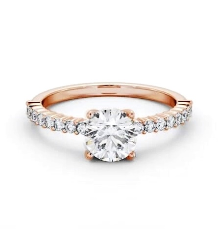 Round Diamond Elegant Engagement Ring 18K Rose Gold Solitaire ENRD198S_RG_THUMB1