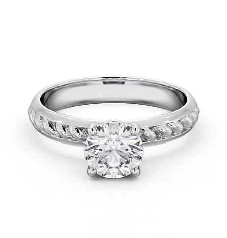 Round Diamond Rope Style Band Engagement Ring Platinum Solitaire ENRD199_WG_THUMB1