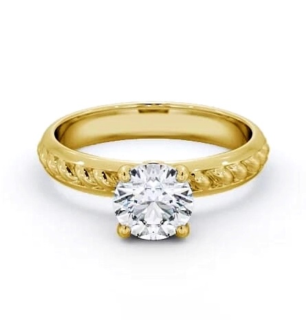 Round Diamond Rope Style Band Ring 18K Yellow Gold Solitaire ENRD199_YG_THUMB1