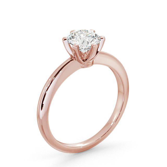 Round Diamond Engagement Ring 18K Rose Gold Solitaire - Karime ENRD19_RG_HAND