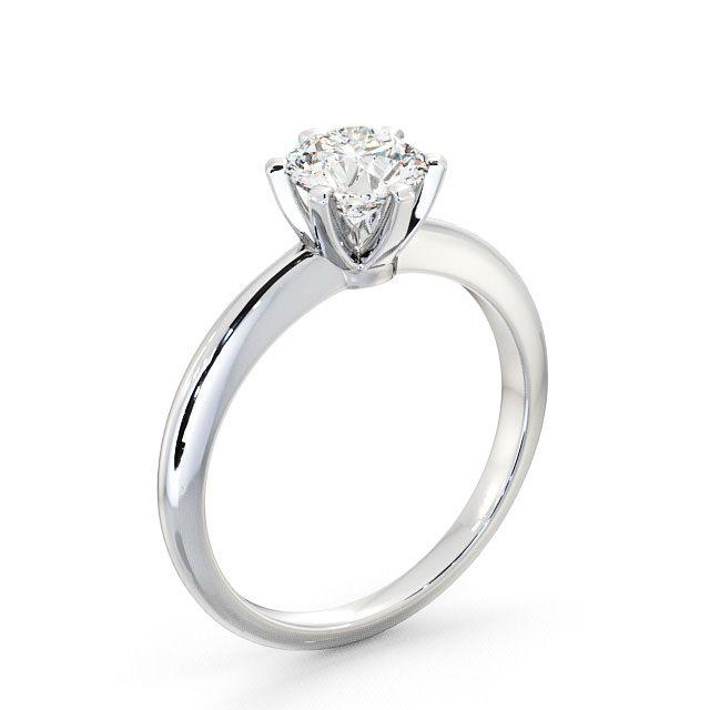 Round Diamond Engagement Ring 18K White Gold Solitaire - Karime ENRD19_WG_HAND