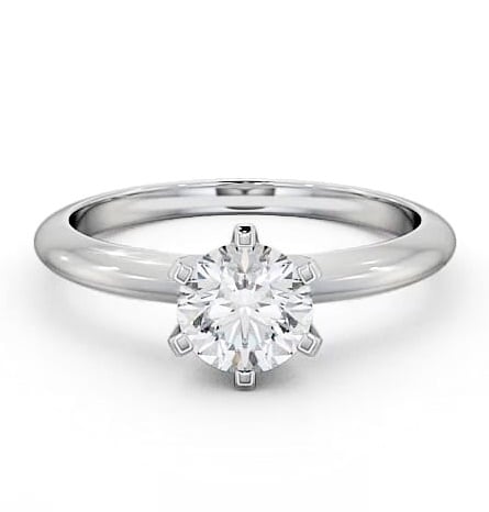 Round Diamond 6 Prong Engagement Ring 18K White Gold Solitaire ENRD19_WG_THUMB1