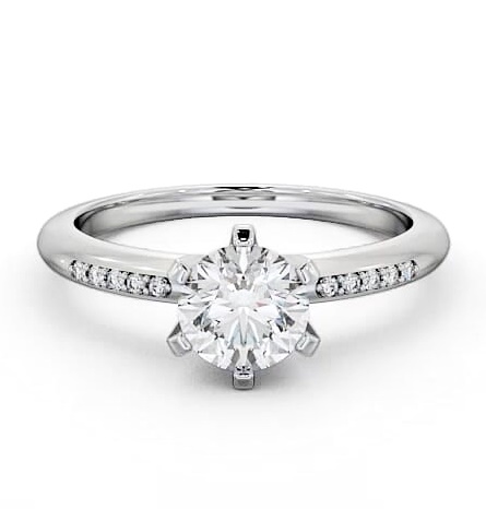 Round Diamond Classic 6 Prong Engagement Ring Palladium Solitaire ENRD19S_WG_THUMB1