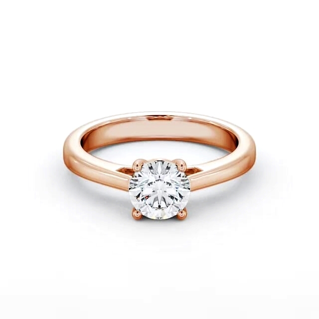 Round Diamond Engagement Ring 18K Rose Gold Solitaire - Hadasa ENRD1_RG_HAND