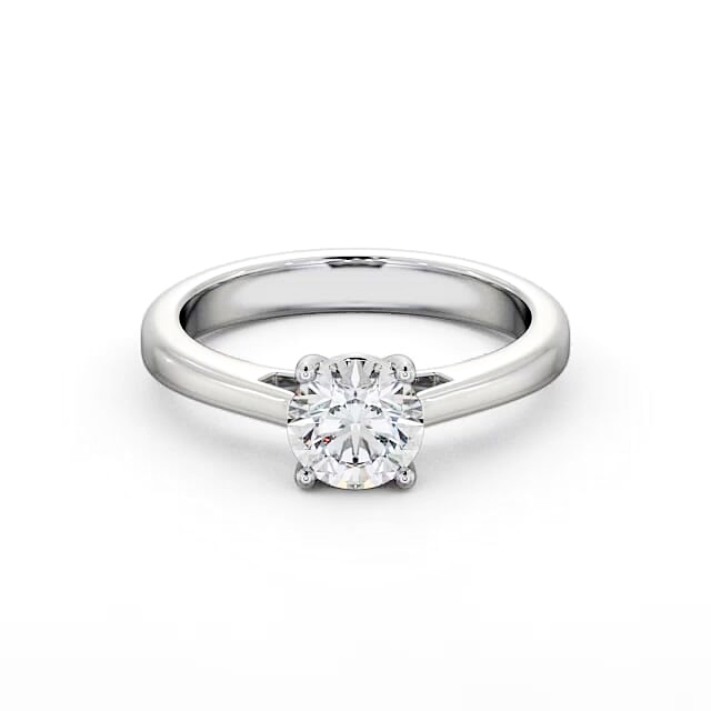Round Diamond Engagement Ring 9K White Gold Solitaire - Hadasa ENRD1_WG_HAND