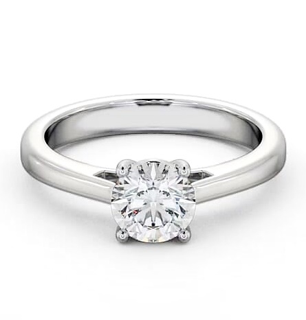 Round Diamond 4 Prong Engagement Ring 18K White Gold Solitaire ENRD1_WG_THUMB1