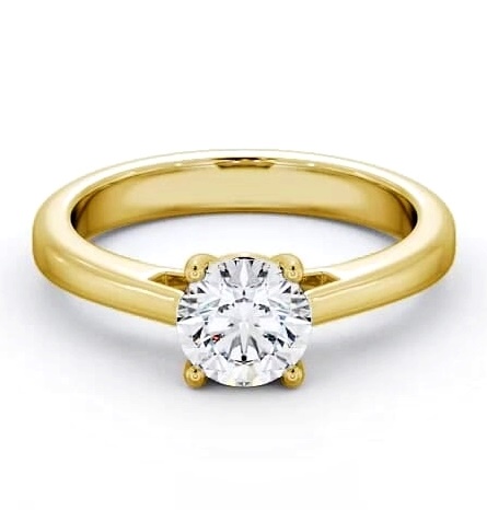 Round Diamond 4 Prong Engagement Ring 18K Yellow Gold Solitaire ENRD1_YG_THUMB1