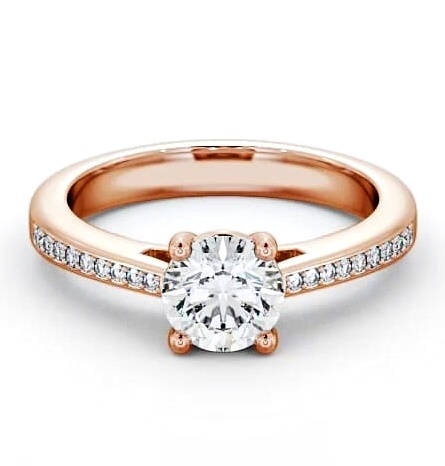 Round Diamond 4 Prong Engagement Ring 9K Rose Gold Solitaire ENRD1S_RG_THUMB1