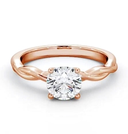 Round Diamond Crossover Band Engagement Ring 9K Rose Gold Solitaire ENRD200_RG_THUMB1