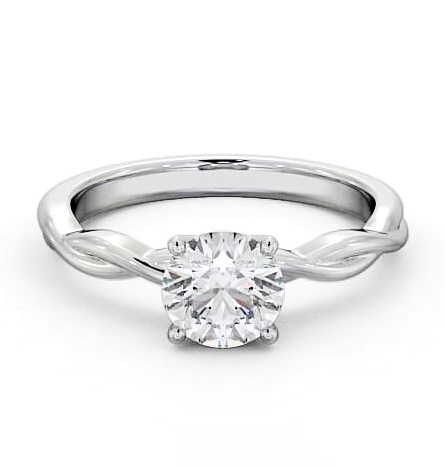 Round Diamond Crossover Band Engagement Ring Platinum Solitaire ENRD200_WG_THUMB1