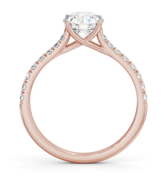 Round Diamond Trellis Style Engagement Ring 18K Rose Gold Solitaire ENRD200S_RG_THUMB1 