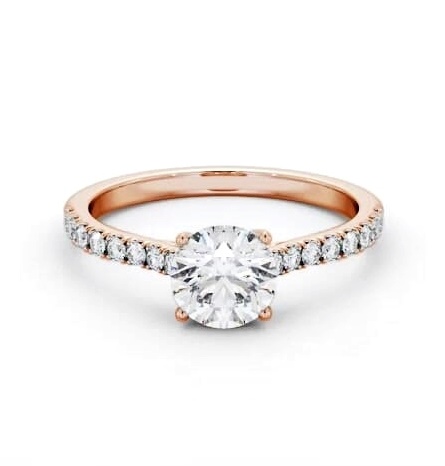 Round Diamond Trellis Style Engagement Ring 9K Rose Gold Solitaire ENRD200S_RG_THUMB1