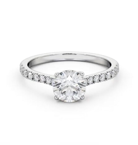 Round Diamond Trellis Style Engagement Ring 18K White Gold Solitaire ENRD200S_WG_THUMB1
