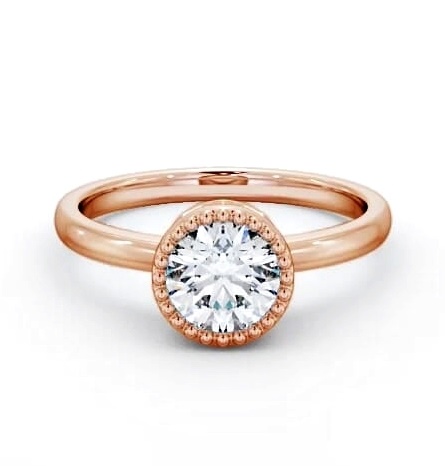 Round Diamond Intricate Design Engagement Ring 9K Rose Gold Solitaire ENRD201_RG_THUMB2 