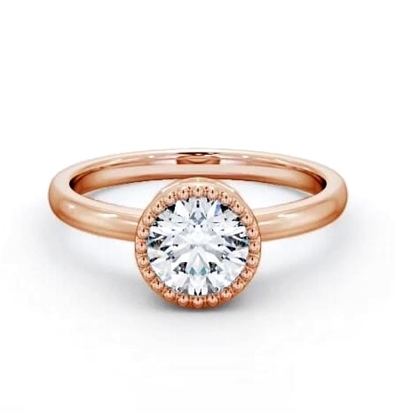 Round Diamond Intricate Design Engagement Ring 18K Rose Gold Solitaire ENRD201_RG_THUMB2 