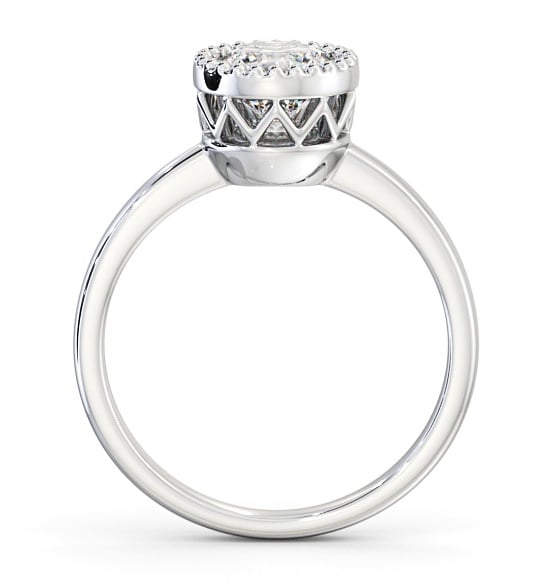 Round Diamond Intricate Design Engagement Ring 18K White Gold Solitaire ENRD201_WG_THUMB1