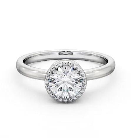 Round Diamond Intricate Design Engagement Ring Palladium Solitaire ENRD201_WG_THUMB1